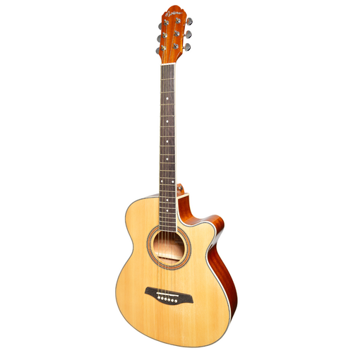 Martinez '41 Series' Folk Size Cutaway AC/EL Guitar (Natural Gloss)