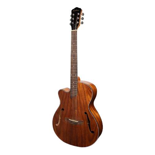 Martinez Left Handed Jazz Hybrid AC/EL Small Body Cutaway Guitar (Rosewood)