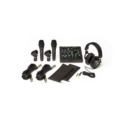 Mackie Performer Bundle with ProFX6v3 effects mixer with USB, dynamic microphones (2), and headphones
