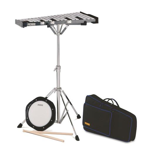 Majestic MK32P Percussion Kit (Glockenspiel, Practice Pad) with Backpack Case (AK32P)