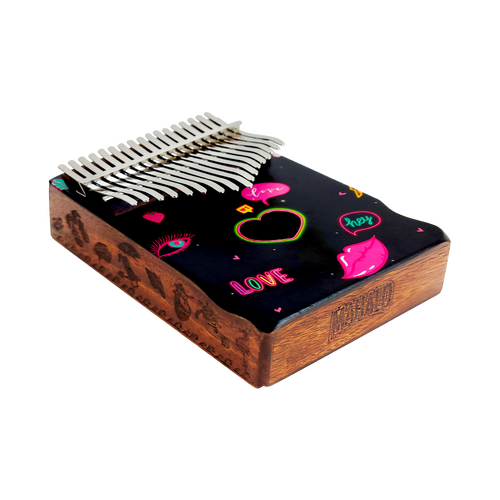 Mahalo Heart Kalimba Heart Design Graphic Art Design, Laser Engraved Sides