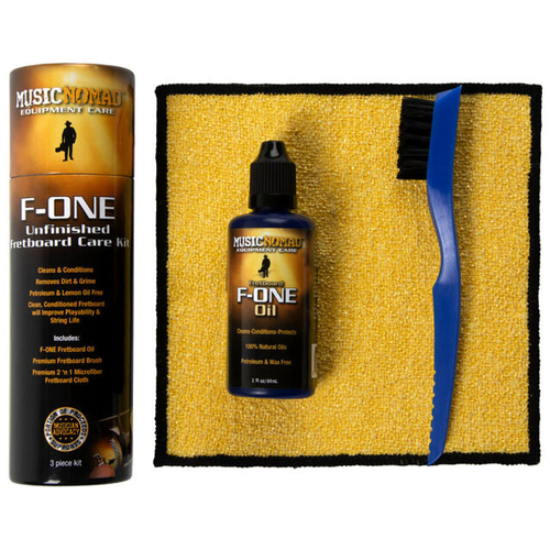 Music Nomad F-ONE Unfinished Fretboard Care Kit - Oil, Cloth & Brush