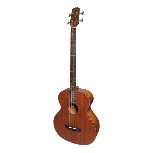Martinez 'Natural Series' Solid Mahogany Top AC/EL Bass Guitar (Open Pore)