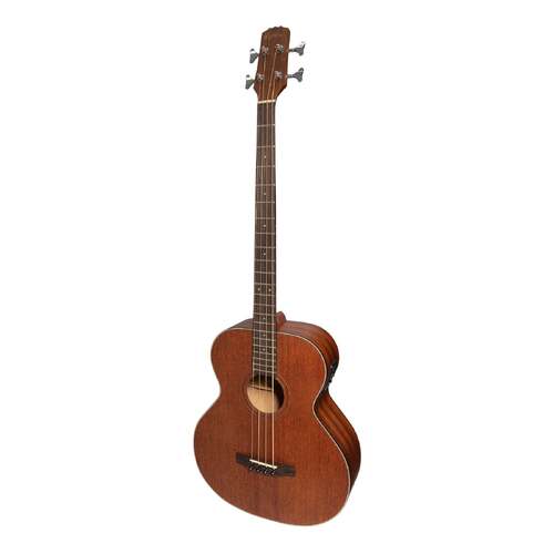 Martinez 'Natural Series' Left Handed Solid Mahogany Top AC/EL Bass Guitar (Open Pore)