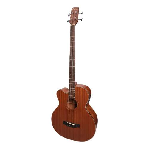 Martinez 'Natural Series' Left Handed Mahogany Top AC/EL Cutaway Bass Guitar (Open Pore)