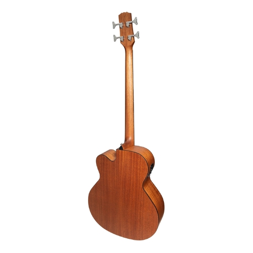 Martinez 'Natural Series' Solid Mahogany Top AC/EL Cutaway Bass Guitar (Open Pore)