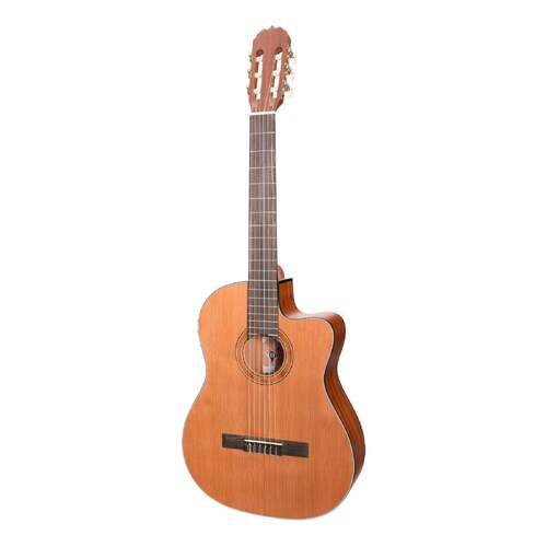 Martinez 'Natural Series' Cedar Top AC/EL Classical Cutaway Guitar (Open Pore)