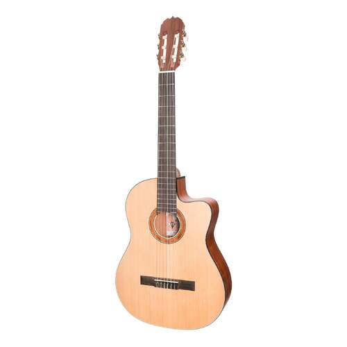 Martinez 'Natural Series' Spruce Top AC/EL Classical Cutaway Guitar (Open Pore)