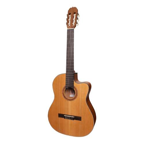 Martinez 'Natural Series' Solid Cedar Top AC/EL Classical Cutaway Guitar (Open Pore)