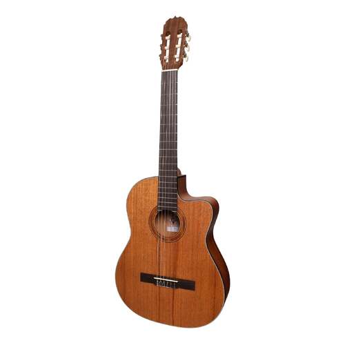 Martinez 'Natural Series' Solid Mahogany Top AC/EL Classical Cutaway Guitar (Open Pore)