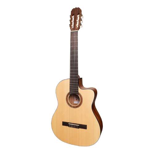 Martinez 'Natural Series' Solid Spruce Top AC/EL Classical Cutaway Guitar (Open Pore)