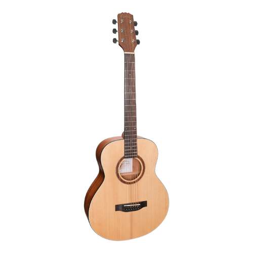 Martinez 'Natural Series' Left Handed Spruce Top Mini Short Scale AC/EL Guitar (Open Pore)