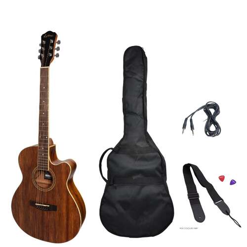 Martinez '41 Series' Folk Size Cutaway AC/EL Guitar Pack (Rosewood)
