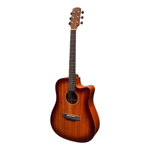 Martinez 'Southern Star Series' Mahogany Solid Top AC/EL Dreadnought Cutaway Guitar (Satin Sunburst)