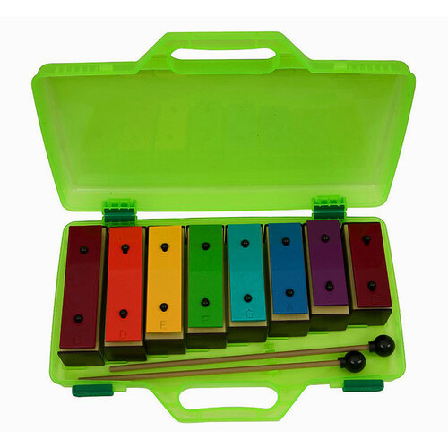 Opus Percussion 8-Note Resonator Bell Set in Plastic Case with Beaters