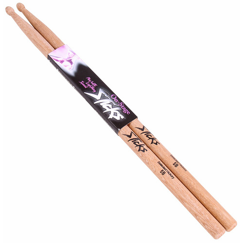 On Stage Hickory Wood with Wood Tip 5B Drum Sticks 
