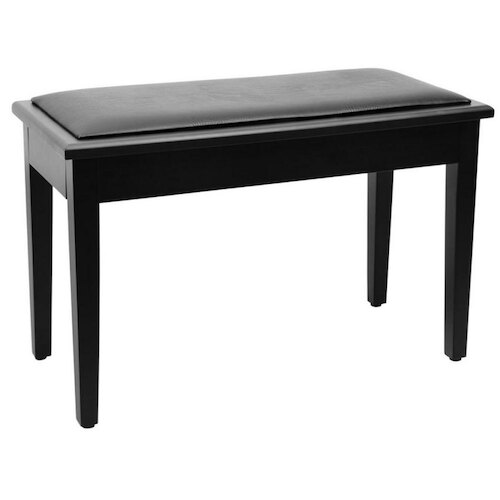 On Stage KB8904B Deluxe Keyboard/Piano Bench with Flip-Top Storage in Black