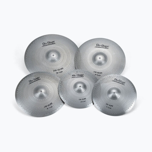 On-Stage Stainless Steel Low Volume Practice Cymbal Set (5-Pce)
