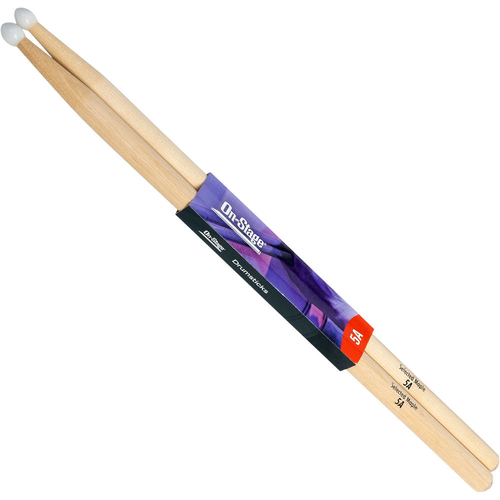 On Stage 5A Maple Drum Sticks with Nylon Tip (1-Pair)