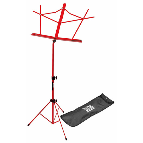 On Stage Compact Sheet Music Stand in Red with Bag