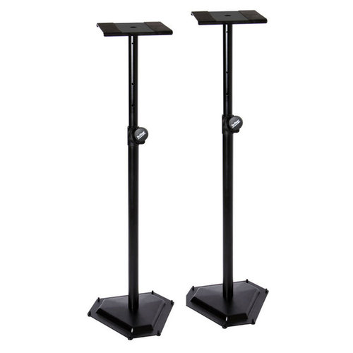 On Stage Pair of Near-Field Studio Monitor Stands with Weighted Hex Base