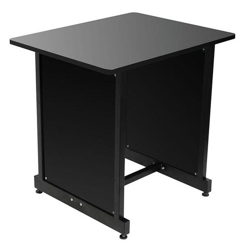 On Stage Wooden Rack Cabinet in Black/Black Steel Frame