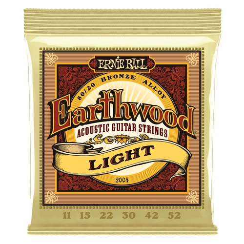 Ernie Ball 2004 Earthwood Light 80/20 Bronze Acoustic Guitar Strings 11-52 Gauge