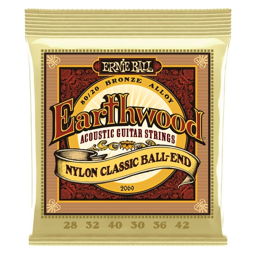 Ernie Ball 2069 Earthwood Folk Nylon 80/20 Bronze Acoustic Guitar Strings