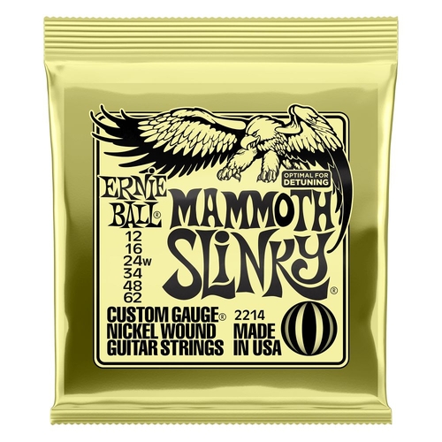 Ernie Ball Mammoth Slinky Nickel Wound Electric Guitar Strings, 12-62 Gauge
