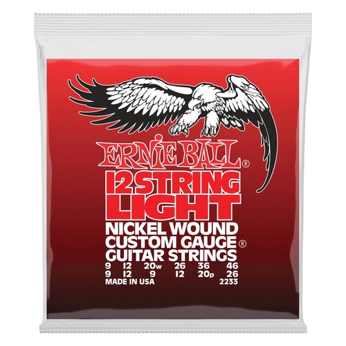 Ernie Ball 2233 Light 12-String Nickel Wound Electric Guitar Strings 9-46 Gauge