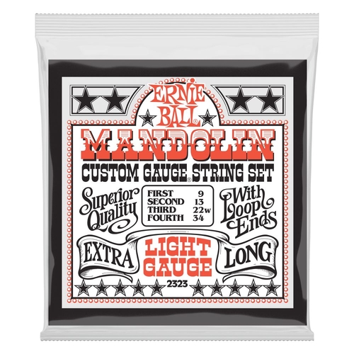 Ernie Ball 2323 Light Loop End Stainless Steel Mandolin Guitar Strings 9-34 Gauge