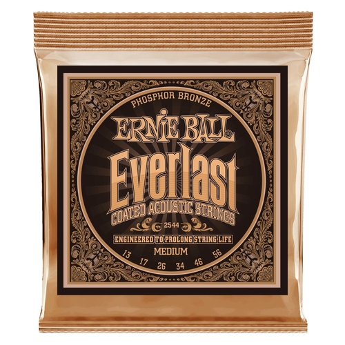 Ernie Ball 2544 Everlast Medium Coated Phosphor Bronze Acoustic Guitar Strings 13-56 Gauge