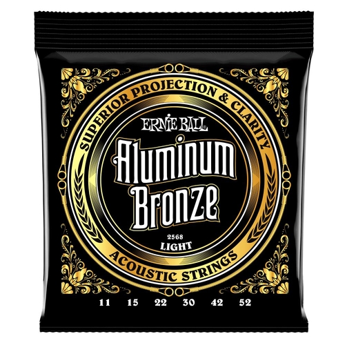 Ernie Ball 2568 Light Aluminum Bronze Acoustic Guitar Strings 11-52 Gauge