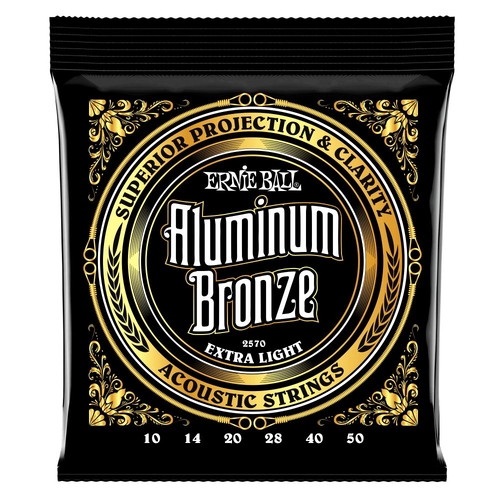 Ernie Ball 2570 Extra Light Aluminum Bronze Acoustic Guitar Strings 10-50 Gauge