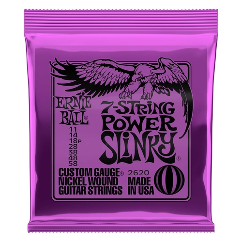 Ernie Ball 2620 Power Slinky Electric Guitar 7-String Set Light 11-58