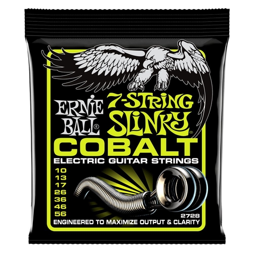 Ernie Ball 2728 Regular Slinky 7-String Cobalt Electric Guitar Strings 10-56 Gauge