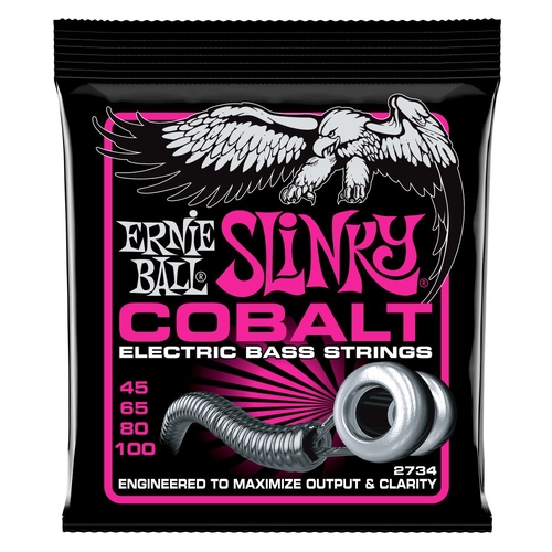 Ernie Ball 2734 Super Slinky Cobalt Electric Bass Strings 45-100 Gauge
