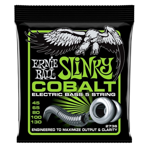 Ernie Ball 2736 Bass 5 Slinky Cobalt Electric Bass Strings 45-130 Gauge
