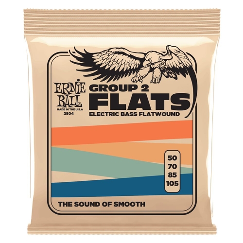 Ernie Ball 2804 Flatwound Group II Electric Bass Strings 50-105 Gauge
