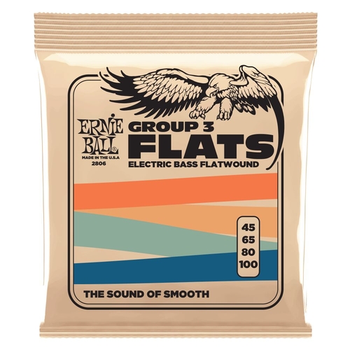 Ernie Ball 2806 Flatwound Group III Electric Bass Strings 45-100 Gauge