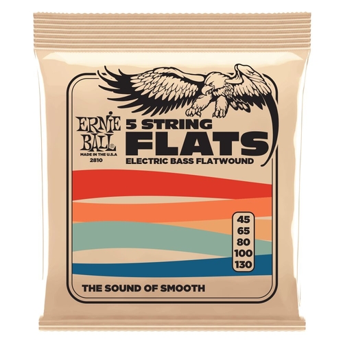 Ernie Ball 2810 Flatwound 5-string Electric Bass Strings 45-130 Gauge