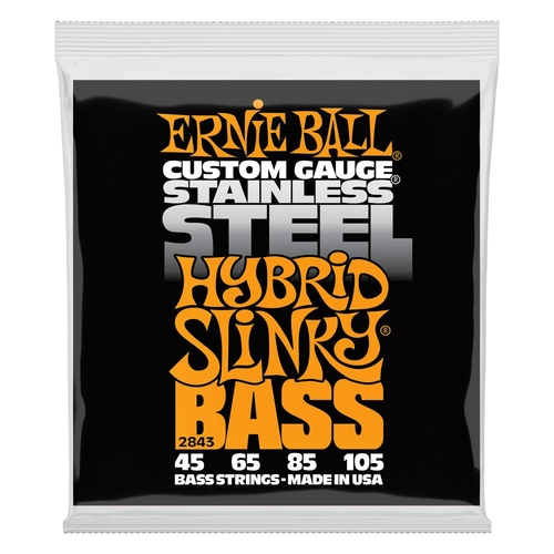 Ernie Ball 2843 Slinky Bass Guitar Stainless Steel 4-String Set Light 45-105