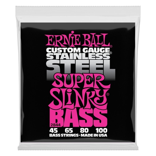 Ernie Ball 2844 Super Slinky Stainless Steel Electric Bass Strings 45-100 Gauge