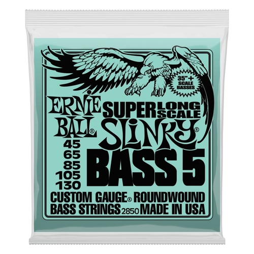 Ernie Ball 2850 Bass 5 Slinky Super Long Scale Electric Bass Strings 45-130 Gauge