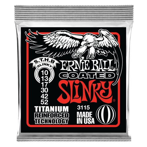 Ernie Ball 3115 Skinny Top/ Heavy Bottom Slinky RPS Coated Titanium Electric Guitar Strings 10-52 Gauge