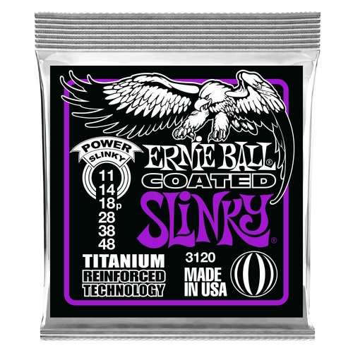 Ernie Ball 3120 Power Slinky RPS Coated Titanium Electric Guitar Strings 11-48 Gauge