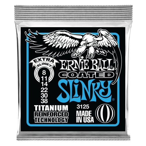 Ernie Ball 3125 Extra Slinky RPS Coated Titanium Electric Guitar Strings 8-38 Gauge