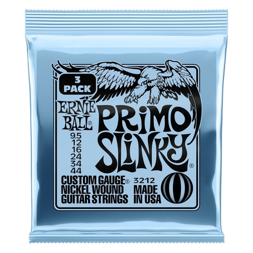 Ernie Ball Primo Slinky Nckl Wnd Elec Gtr Strings 3 Pk 9.5 44
