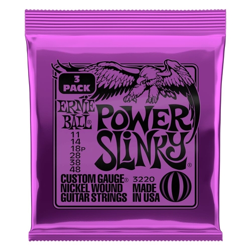 Ernie Ball 3220 Power Slinky 3-Pack 11-48 Electric Guitar 6-String