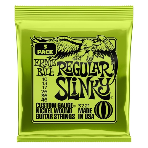 Ernie Ball 3221 Regular Slinky 3-Pack 10-46 Electric Guitar Nickel Wound